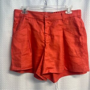 Liverpool Women’s Coral Linen Blend Pleated Trouser Shorts Classic 6